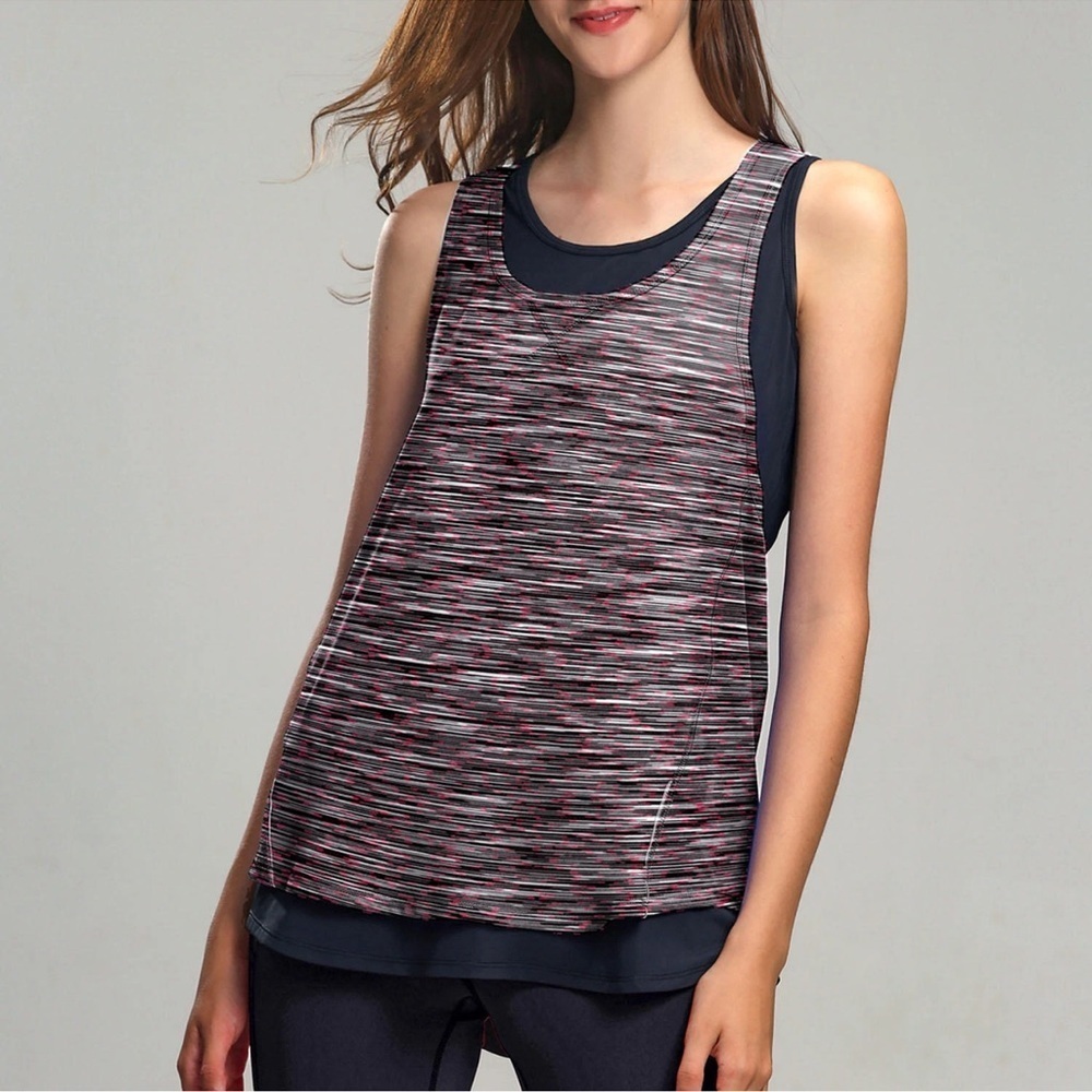 Tangerine Double Layer Active Tank Top